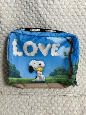 LeSportsac Blue Snoopy & Woodstock 'LOVE' Cosmetic Pouch